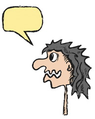 cartoon guy with speech bubble