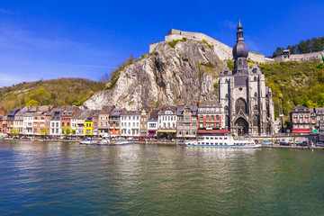 beutiful Dinant at the river Meuse in Belgium