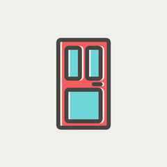 Front door thin line icon