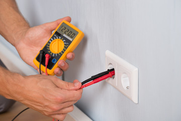 Person Hand Metering Socket Voltage