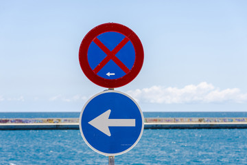 Traffic signs and the sea