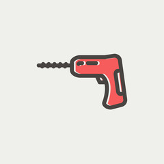 Hammer drill thin line icon