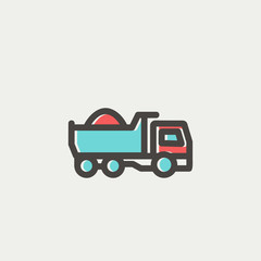 Dump truck thin line icon