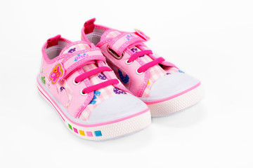 Children pink sneakers