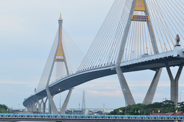 Fototapeta premium Bhumibol 2 Bridge , Bangkok ,Thailand