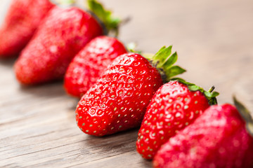 Natural ripe strawberries close-up