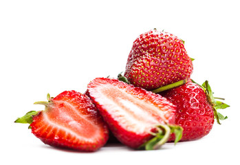 ripe strawberries closeup