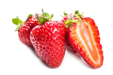 juicy strawberries closeup