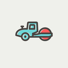 Road roller thin line icon