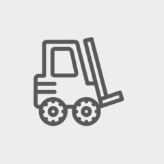 Forklift truck thin line icon