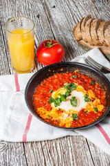Shakshouka with fried egg.