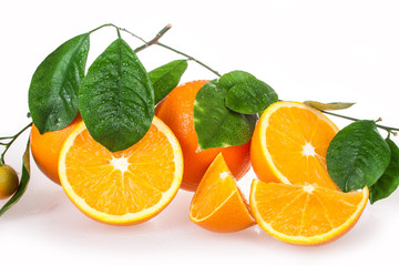 Orange fruit isolated on white background