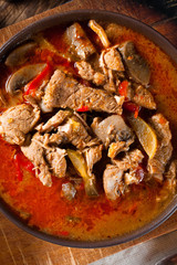Goulash soup with paprika.