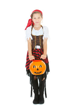 Halloween: Cute Hallowen Girl Pirate