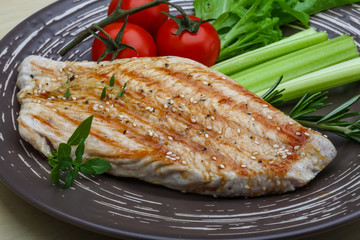 Grilled turkey steak