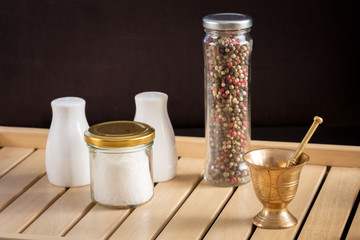 Concept of salt and pepper accessories