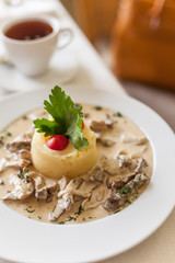 Fricassee of veal in a mild cream sauce