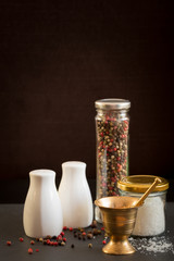 Concept of salt and pepper accessories