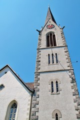 Fototapeta na wymiar Kirchturm von Hundwil, Ostschweiz