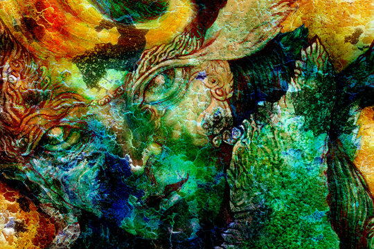 elven fairy creatures and energy lights, an insight in a fairy 