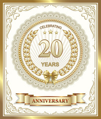 20th anniversary in gold design