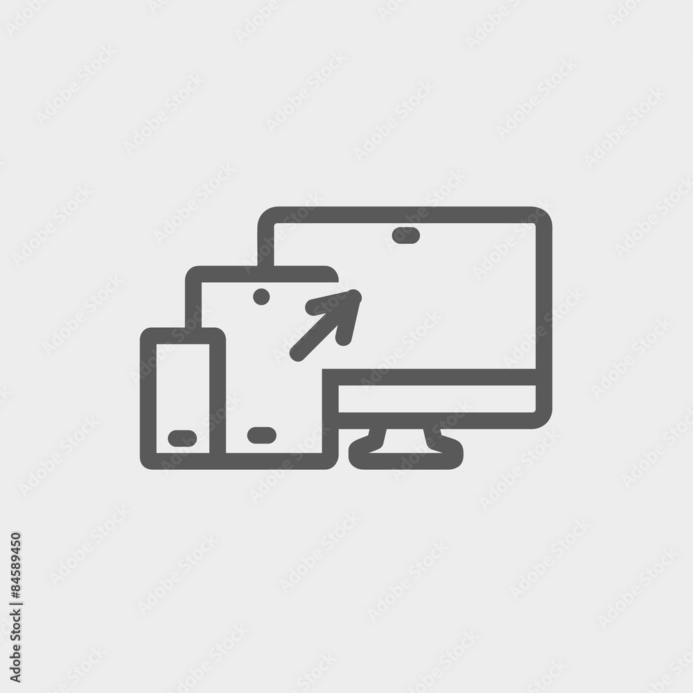 Poster responsive web design thin line icon