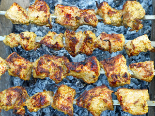 Appetizing  juice shashlik.