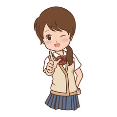 女の子　指差し