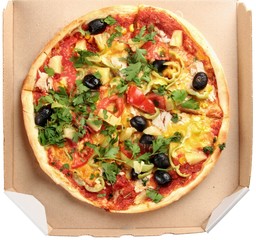 Pizza, Gourmet, Isolated.