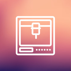 Isometric 3D printer thin line icon