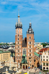 Fototapeta na wymiar St. Mary's Church in a historical part of Krakow