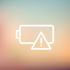 Empty battery thin line icon