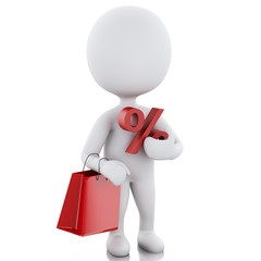 3d white people with a percent sign