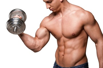 Fototapeta na wymiar Human Muscle, Weight Training, Body Building.