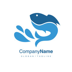 Fish logo icon vector