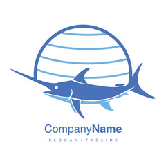 Fish logo icon vector