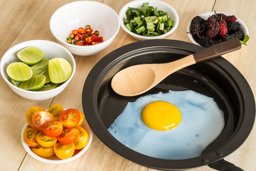 Fried egg and side dishes
