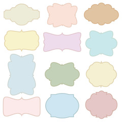 Cute flat and vintage banner label with girly color
