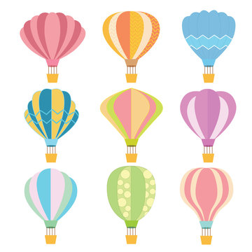 Colorful Hot Air Balloon with shape variation and color