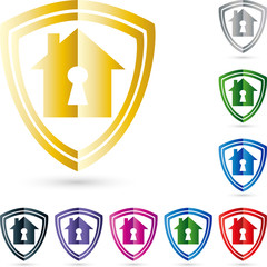 Wappen, Haus mit Schloss, Logo