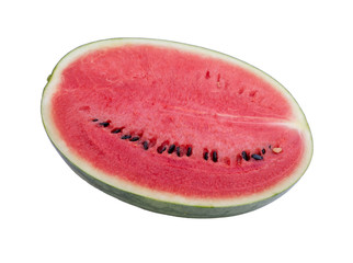 Watermelon Cross Section On White Background