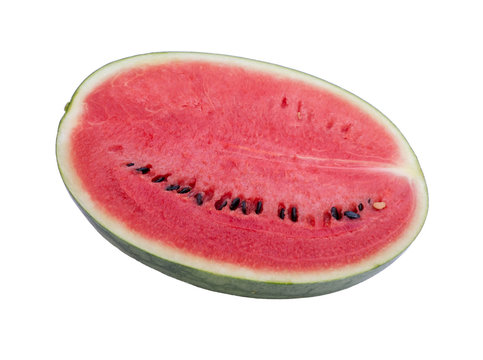 Watermelon Cross Section On White Background