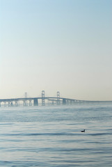 Chesapeake Bay bridge in Fog