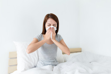 Woman feeling unwell