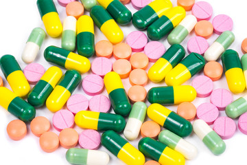 Isolated colorful medicine