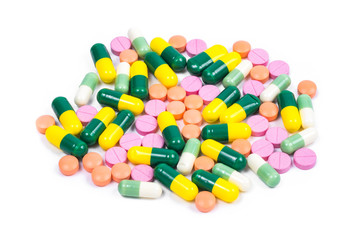 Isolated colorful medicine