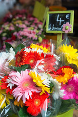 Fresh flowers on sale at farmers market