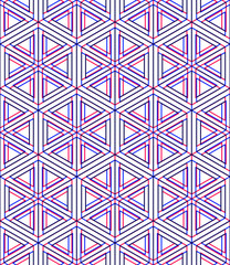 Colorful illusive abstract geometric seamless 3d pattern with tr