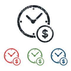 Time money grunge icon set