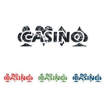 Casino grunge icon set